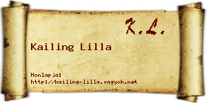 Kailing Lilla névjegykártya